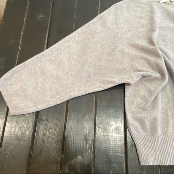 Vila Milano Sweater Womens L Gray Textured Dolman Sleeve Pullover Stretch - Picture 6 of 7